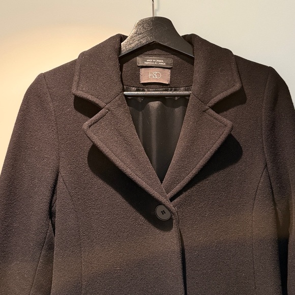 Elegant Wool Black Women's Coat - Picture 3 of 7